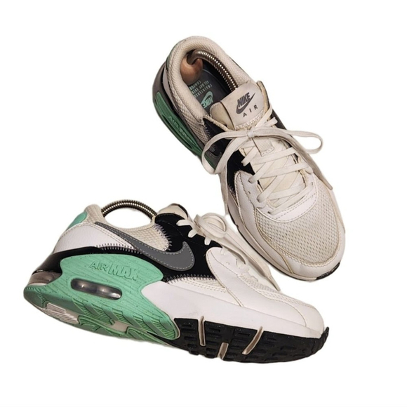 Nike Shoes - Nike Air Max Excee Leather Mesh Sneakers White Green Grey 6